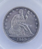 Au50 Graded 1849-0 50c Coin Us