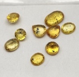 10.01ct Cut Yellow Sapphires