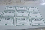 Lot Of 10 Admiral Corp Stock Certificates