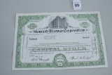One Stewart Warner Corp Stock Certificate