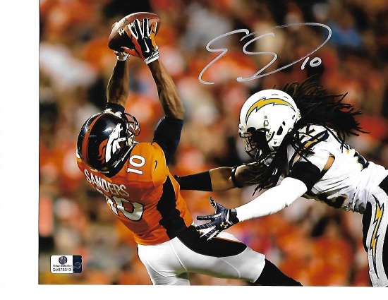 Emmanuel Sanders Denver Broncos Autographed 8x10 Photo Stretch Pic w/ GA coa