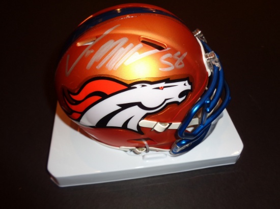 Von Miller Denver Broncos Autographed Blaze Mini Helmet w/GA coa
