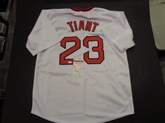 Luis Tiant Autographed Custom Boston Red Sox 70's Style White Jersey w/JSA coa