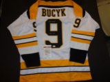 Johnny Bucyk Autographed Custom Boston Bruins Style White Jersey w/JSA coa