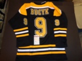 Johnny Bucyk Autographed Custom Boston Bruins Style Black Jersey w/JSA coa
