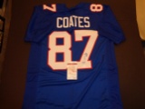 Ben Coates Autographed Custom New England Patriots Style Throwback Blue Jersey w/JSA coa