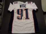 Deatrich Wise Autographed Custom New England Patriots Style White Jersey w/JSA coa