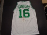 Tom Satch Sanders Autographed Custom Boston Celtics Style White Jersey w/ JSA W coa  1