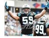 Luke Kuechly Carolina Panthers Autographed 8x10 Photo Hands up Pic w/GA coa