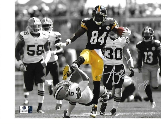 Antonio Brown Pittsburgh Steelers Autographed 8x10 Photo Spotlite Stomp Pic w/GA coa