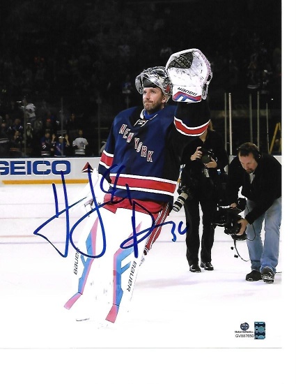 Henrik Lundqvist New York Rangers Autographed 8x10 3 Star Photo w/GA coa