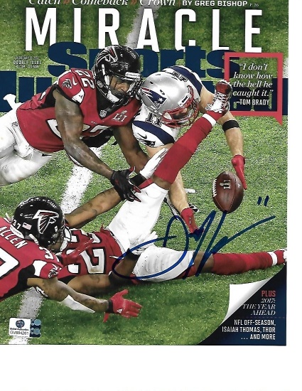 Julian Edelman New England Patriots Autographed 8x10 Sports Illustrated COVER MIRACLE Photo w/GA coa