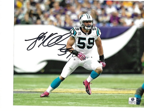 Luke Kuechly Carolina Panthers Autographed 8x10 In Action Photo  w/GA coa