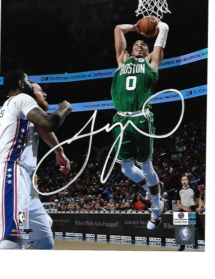 Jayson Tatum Boston Celtics Autographed 8x10 Dunk Photo w/GA coa