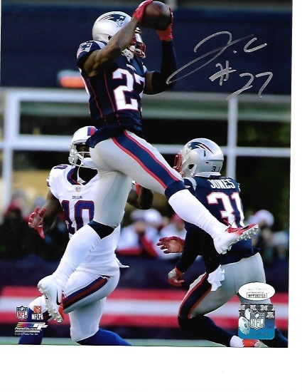 J.C. Jackson New England Patriots Autographed 8x10 Photo w/JSA Witnessed coa 1