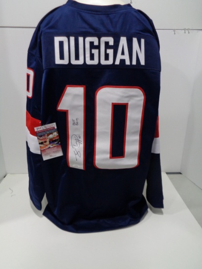 Meghan Duggan USA Womans Hockey Team Autographed Custom Blue Jersey  w/JSA W coa
