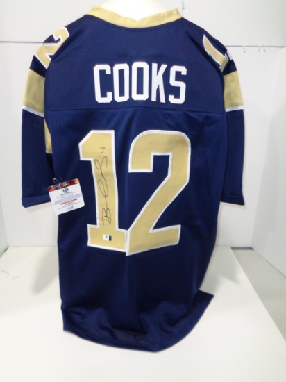 Brandin Cooks Los Angeles Rams Autographed Custom Home Blue Style Jersey w/GA coa