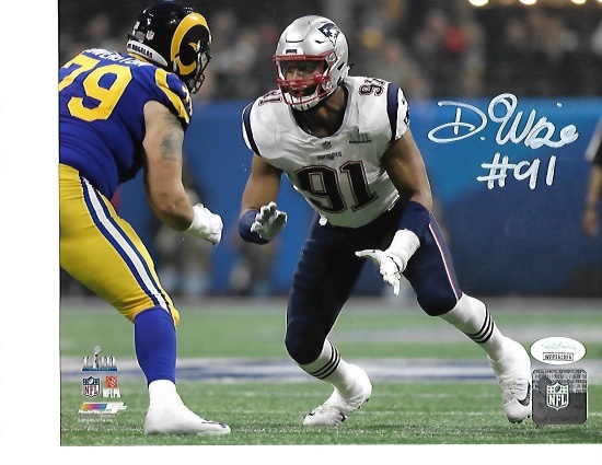 Deatrich Wise New England Patriots Autographed 8x10 SB LIII Photo w/JSA Witnessed coa