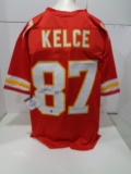 Travis Kelce Kansas City Chiefs Autographed Custom Home Red Style Jersey w/GA coa