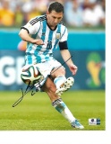 Lionel Messi Argentina Autographed 8x10 Kicking Photo w/GA coa  bw