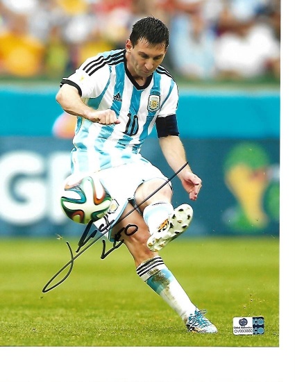 Lionel Messi Argentina Autographed 8x10 Photo w/GA coa  rw