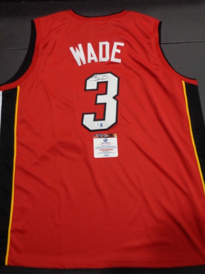 Dwayne Wade Miami Heat Autographed Custom Home Red Style Jersey w/GA coa