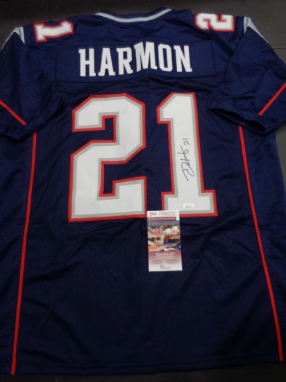 Duron Harmon New England Patriots Autographed Custom Home Blue Style Jersey w/JSA W coa