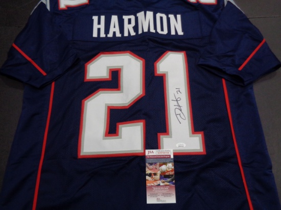 Duron Harmon New England Patriots Autographed Custom Home Blue Style Jersey w/JSA W coa