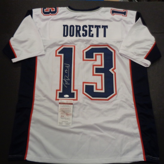 Phillip Dorsett New England Patriots Autographed Custom White Jersey w/JSA W & Full Time coa