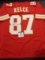 Travis Kelce Kansas City Chiefs Autographed Custom Home Red Style Jersey w/GA coa