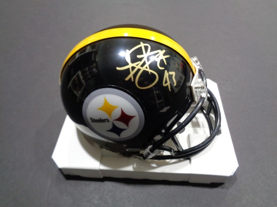 Troy Polamalu Pittsburgh Steelers Autographed Riddell Mini Helmet w/GA coa