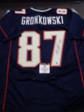 Rob Gronkowski New England Patriots Autographed Custom Home Blue Style Jersey w/GA coa