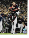Christian Vazquez Boston Red Sox Autographed 8x10 WS Hug Photo Insc 