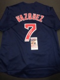 Christian Vazquez Boston Red Sox Autographed Custom Alternate Blue Jersey w/Full Time & JSA W coas