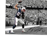 Rob Gronkowski New England Patriots Autographed 8x10 Spotlite Spike vs Oak Photo w/GA coa