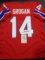 Steve Grogan New England Patriots Autographed Custom Throwback Red Jersey w/JSA W coa