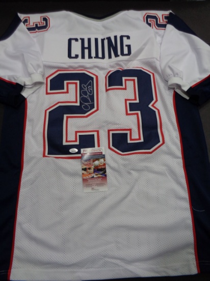 Patrick Chung New England Patriots Autographed Road White Style Jersey w/JSA W coa