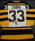 Zdeno Chara Boston Bruins Autographed Custom White Jersey w/Full Time coa & JSA W coa