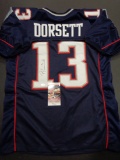 Phillip Dorsett New England Patriots Autographed Blue Jersey w/JSA W & Full Time coa