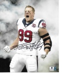 J.J. Watt Houston Texans Autographed 8x10 White Smoke Photo w/GA coa