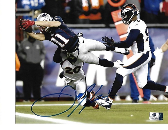 Julian Edelman New England Patriots Autographed 8x10 Dive TD w/ball Photo w/GA coa