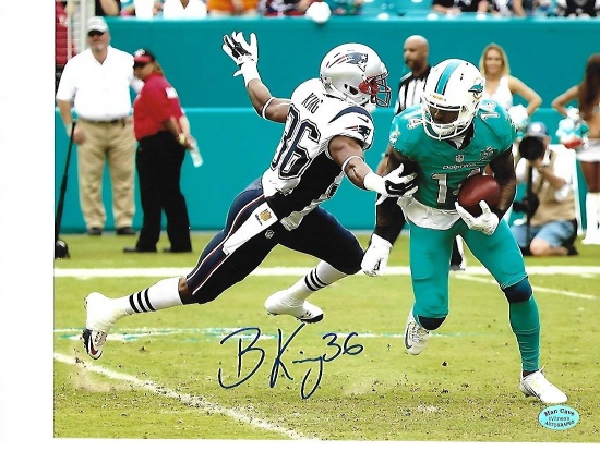 Brandon King New England Patriots Autographed 8x10 Strip Photo w/Full Time coa