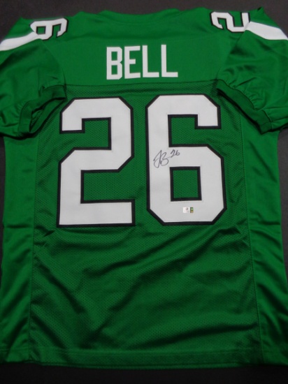 LeVeon Bell New York Jets Autographed Custom Home Green Style Jersey w/GA coa