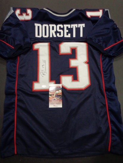 Phillip Dorsett New England Patriots Autographed Custom Blue Jersey w/JSA W & Full Time coa