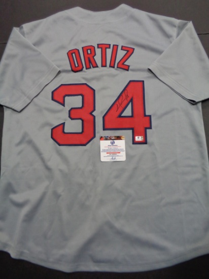 David Ortiz Boston Red Sox Autographed Custom Road Grey Style Jersey w/GA coa