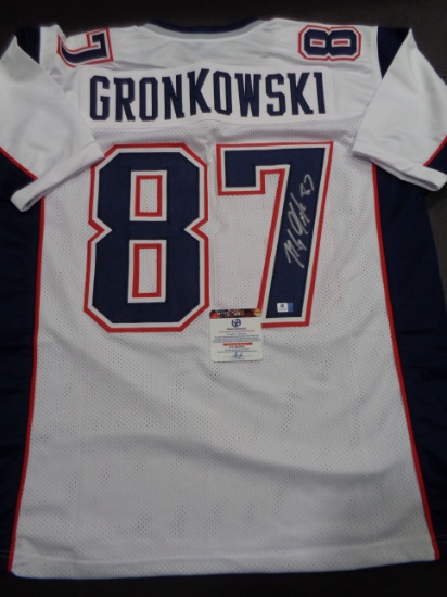 Rob Gronkowski New England Patriots Autographed Custom White Style Jersey w/GA coa