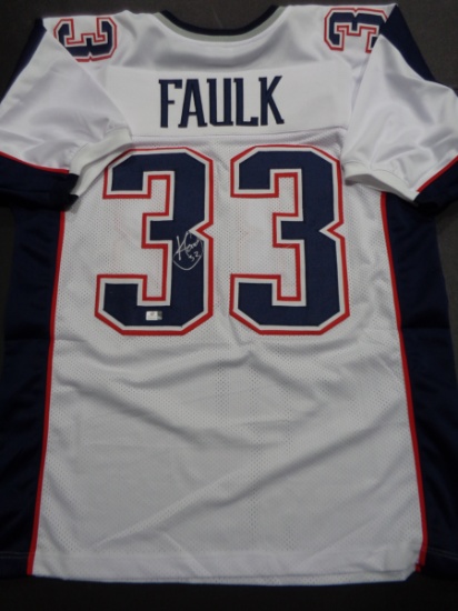 Kevin Faulk New England Patriots Autographed Custom White Jersey w/GA coa