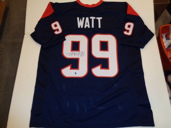 J.J. Watt Houston Texans Autographed Custom White Style Jersey w/GA coa