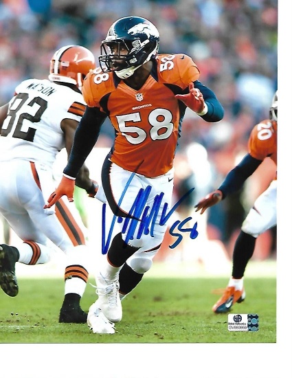 Von Miller Denver Broncos Autographed 8x10 vs Browns Photo w/ GA coa
