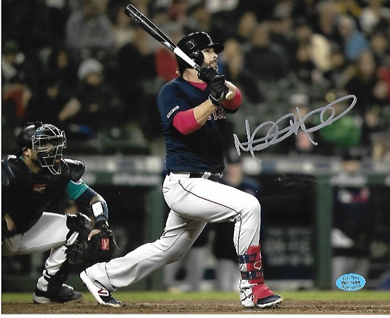 Mitch Moreland Boston Red Sox Autographed 8x10 vs Dodgers Photo w/Full Time coa